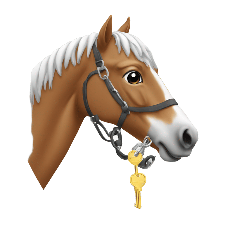 genmoji: Horse smelling a key