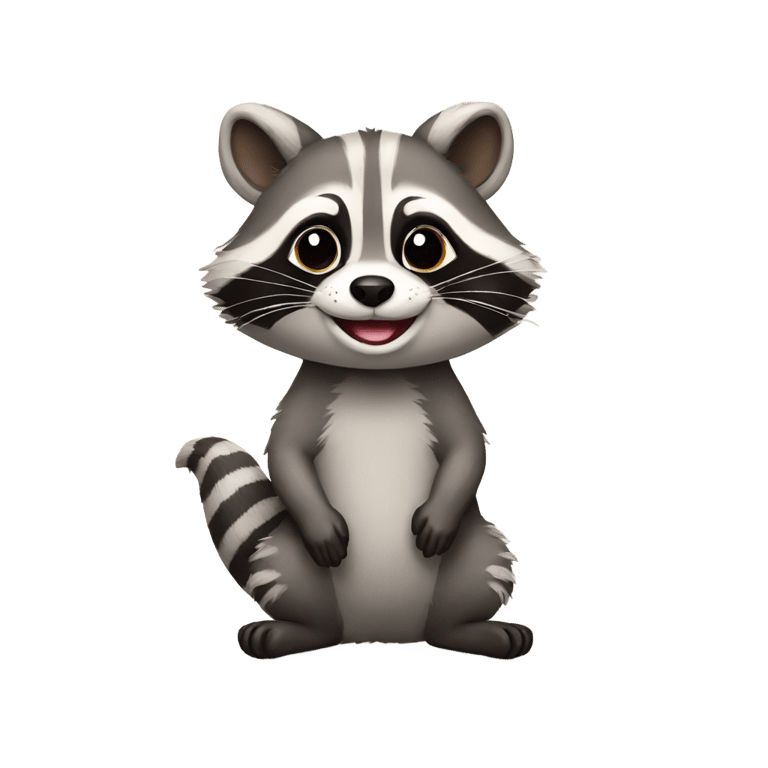 genmoji : Cute, happy raccoon with art