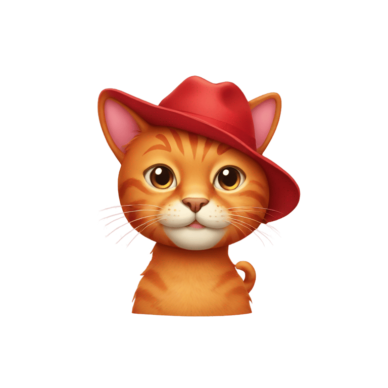 genmoji: red cat with hat