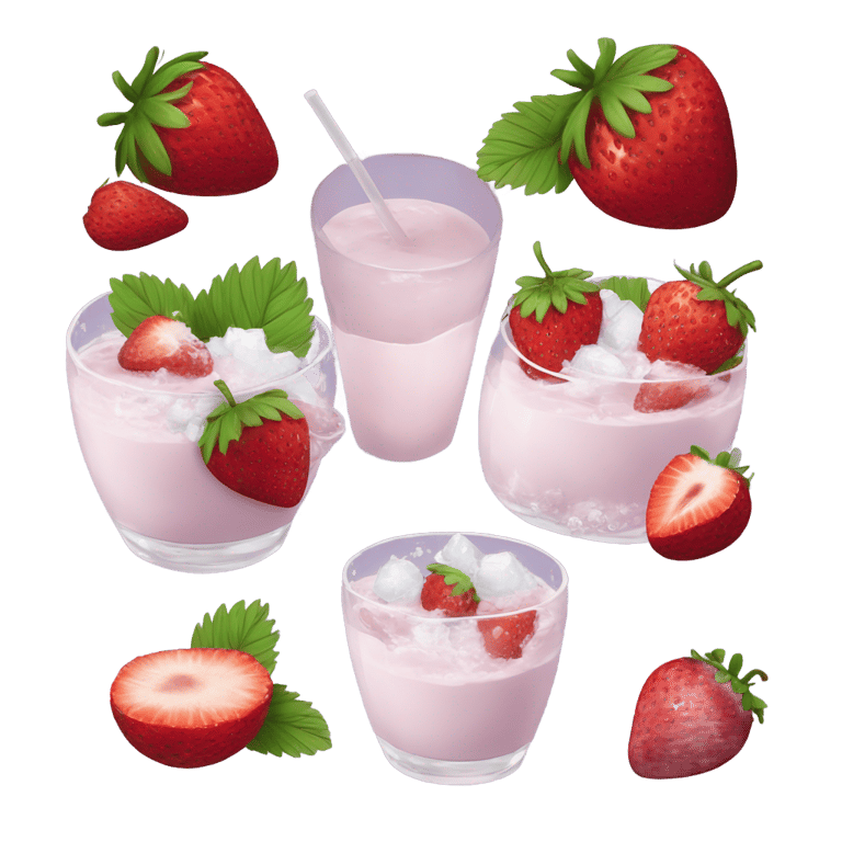 genmoji: strawberry açaí base, coconut milk, water, and ice juice