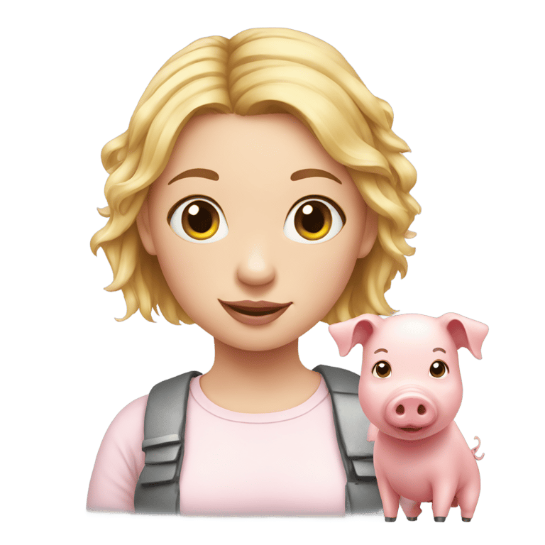 genmoji: girl and pig