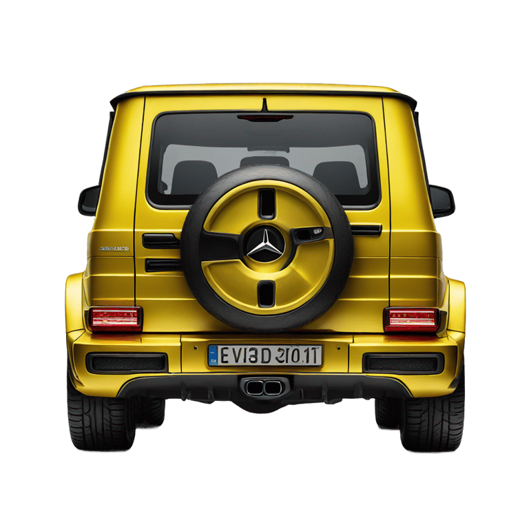 genmoji: Back side , shiny yellow, Mercedes classe G AMG