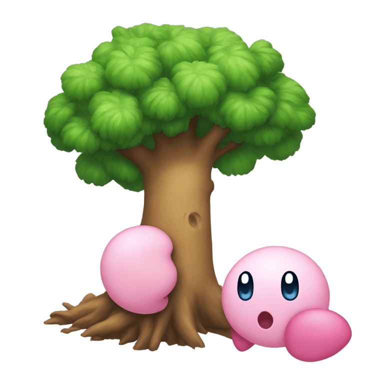 genmoji: tree eating kirby