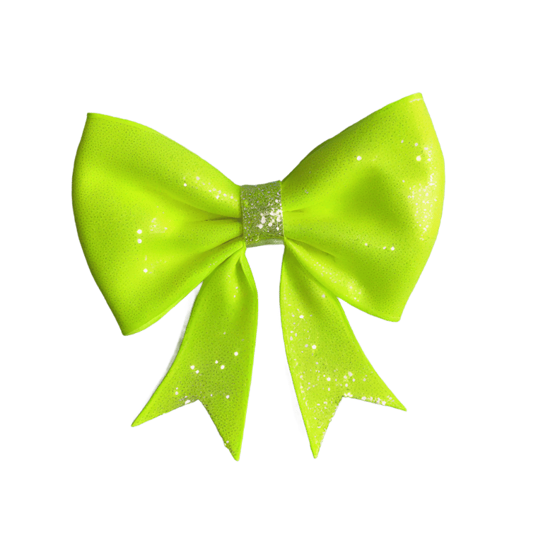 genmoji: Sparkly neon yellow cheer bow