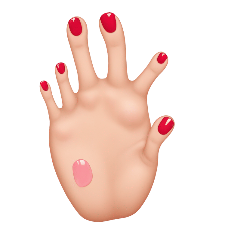 genmoji: Toes with 3 missing and nail polish on nails