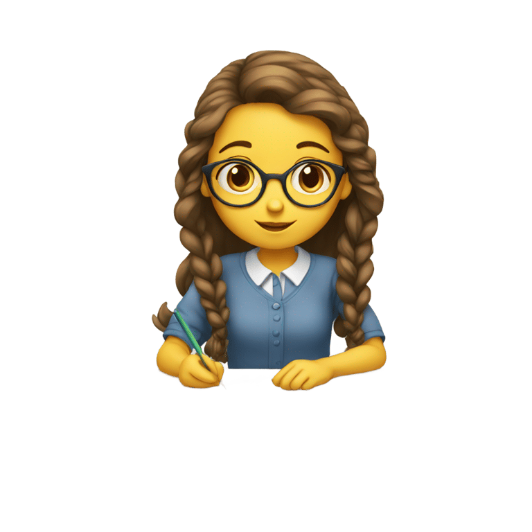 genmoji: A girl doing math test