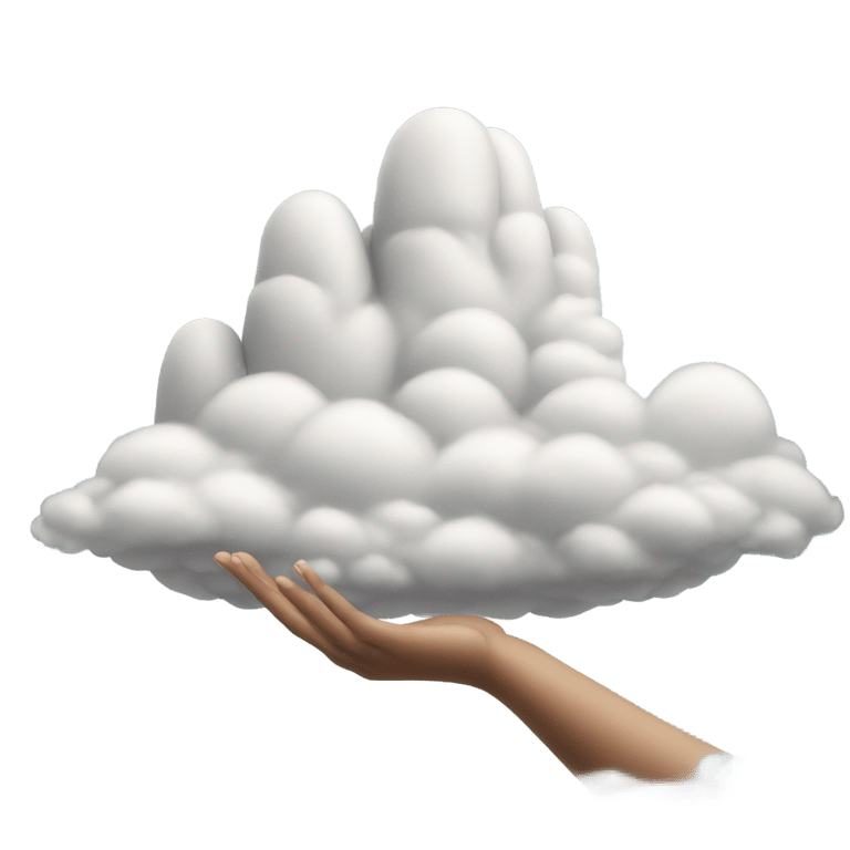 genmoji: a giant hand getting out of clouds