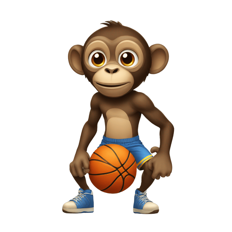 genmoji: Monkey playing basketball