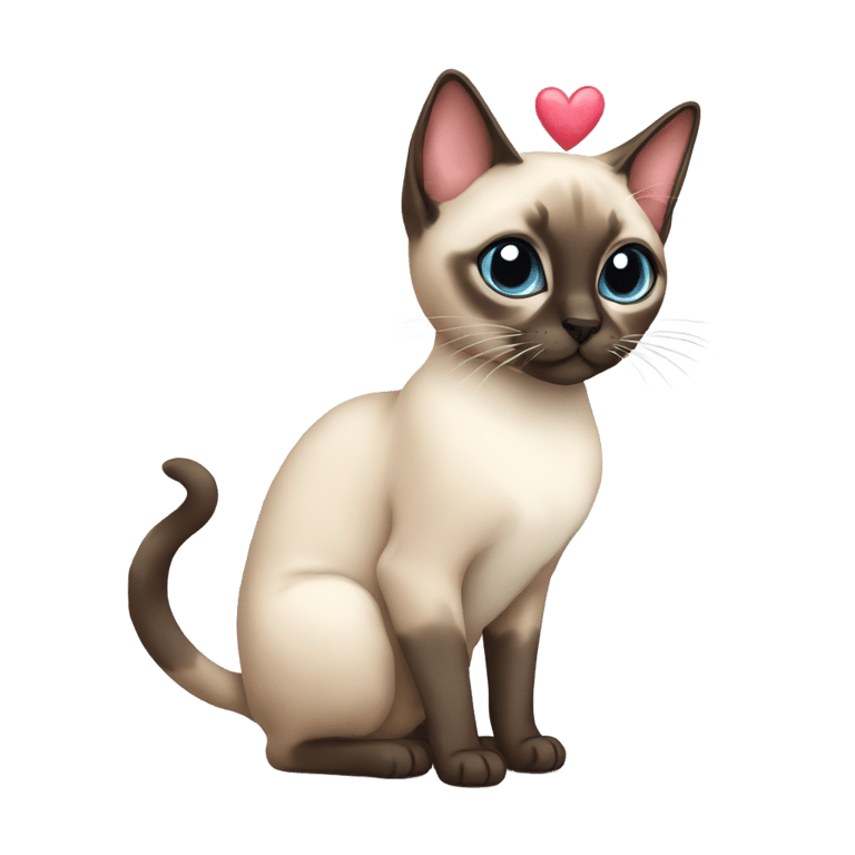 genmoji: siamese cat with hearts