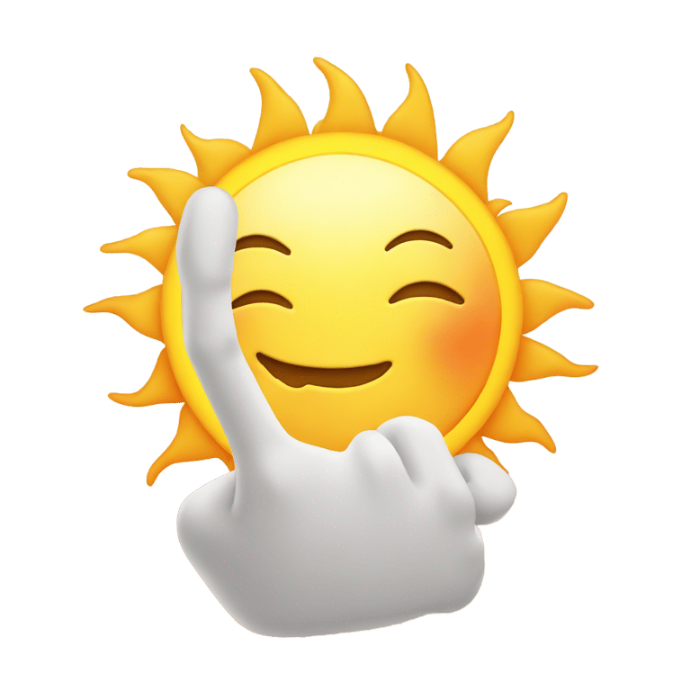 genmoji：sun flipping the bird