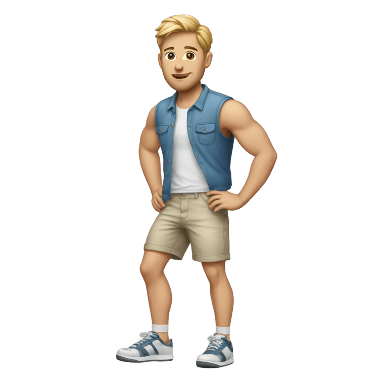 genmoji: white man wearing shorts