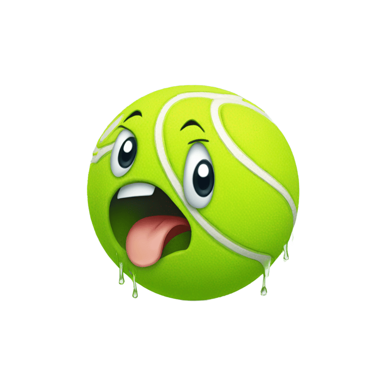 genmoji: A tennis ball crying