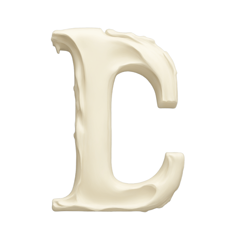 genmoji: Letter i made out of ivory paint