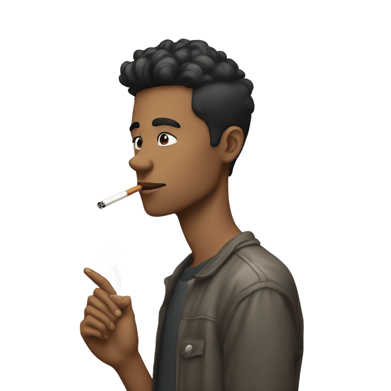 genmoji: Young men smoking a cigarette