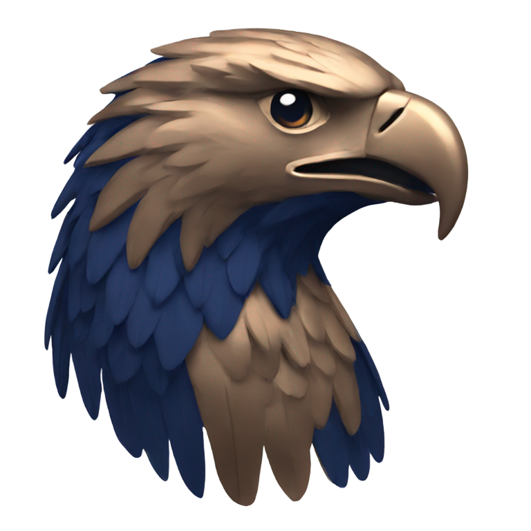 genmoji: bronze and navy blue eagle