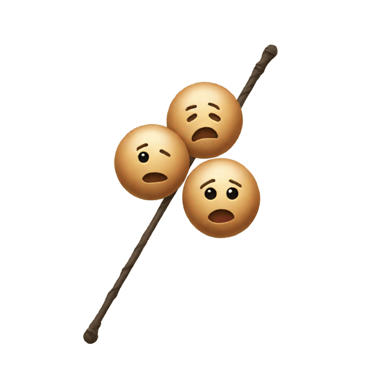 genmoji: two balls attached to a skin colored staff