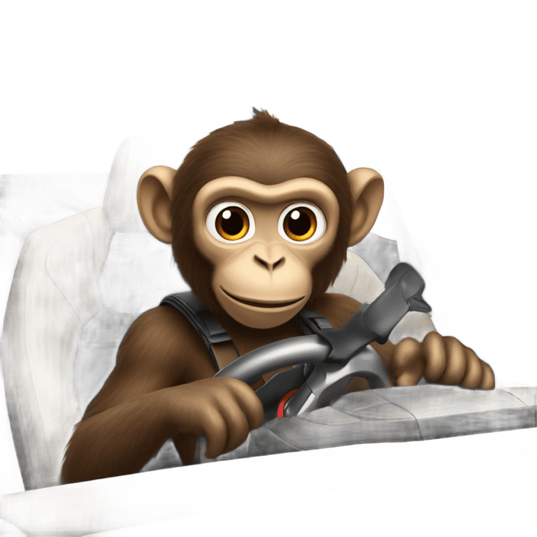 genmoji: A monkey driving tesla