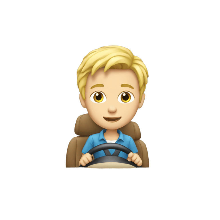 genmoji：非洲的金发男孩开车