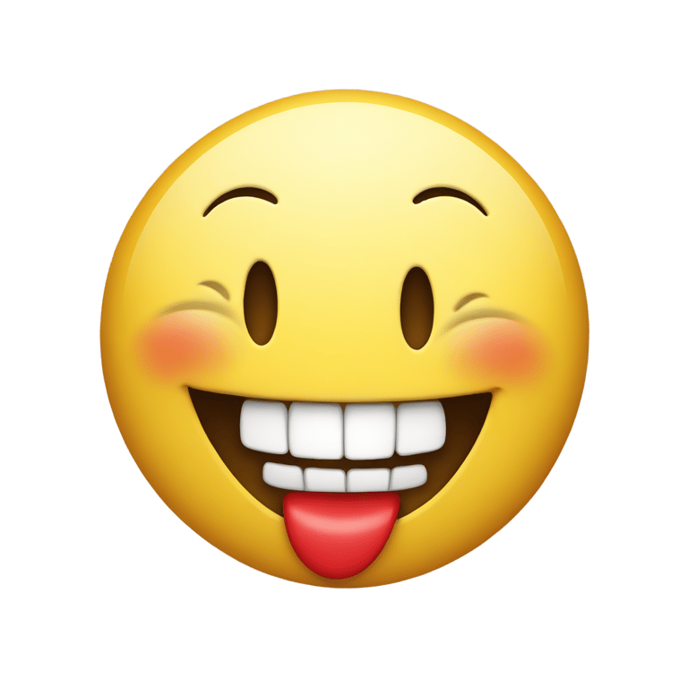 genmoji: Smiley with big red lips laughing