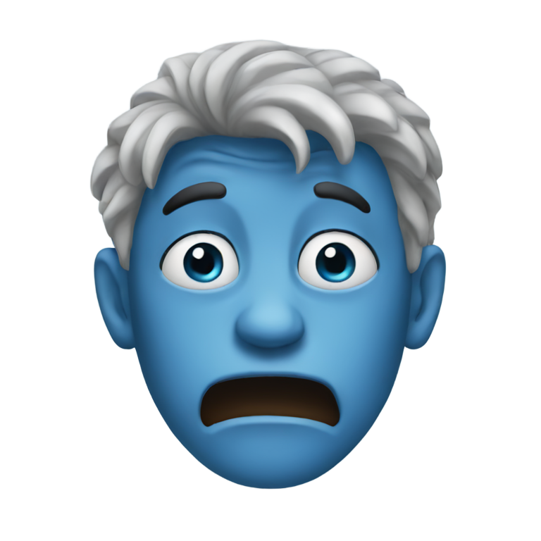 genmoji : Visage bleu stupide