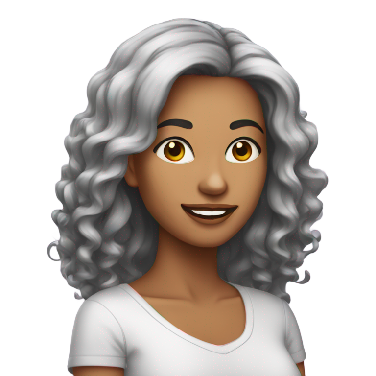 genmoji: Cabelo cacheado grande, mulher