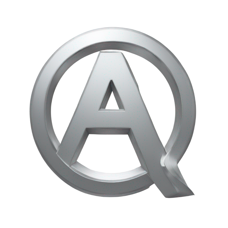 genmoji: Letter a made out of aluminum