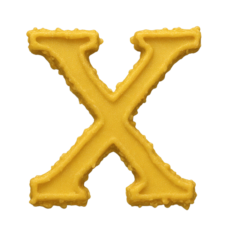 genmoji: Letter x made out of wax