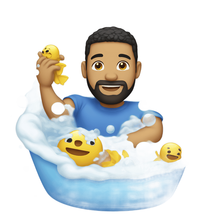 genmoji: Drake in a bubble bath