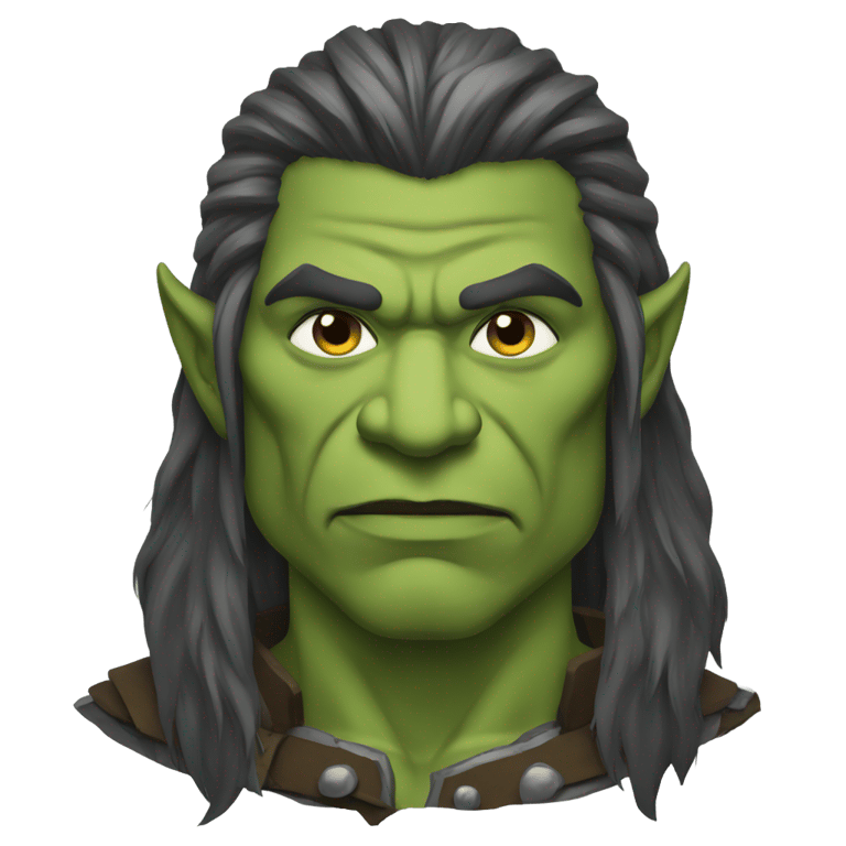 genmoji: An orc warrior with long hair