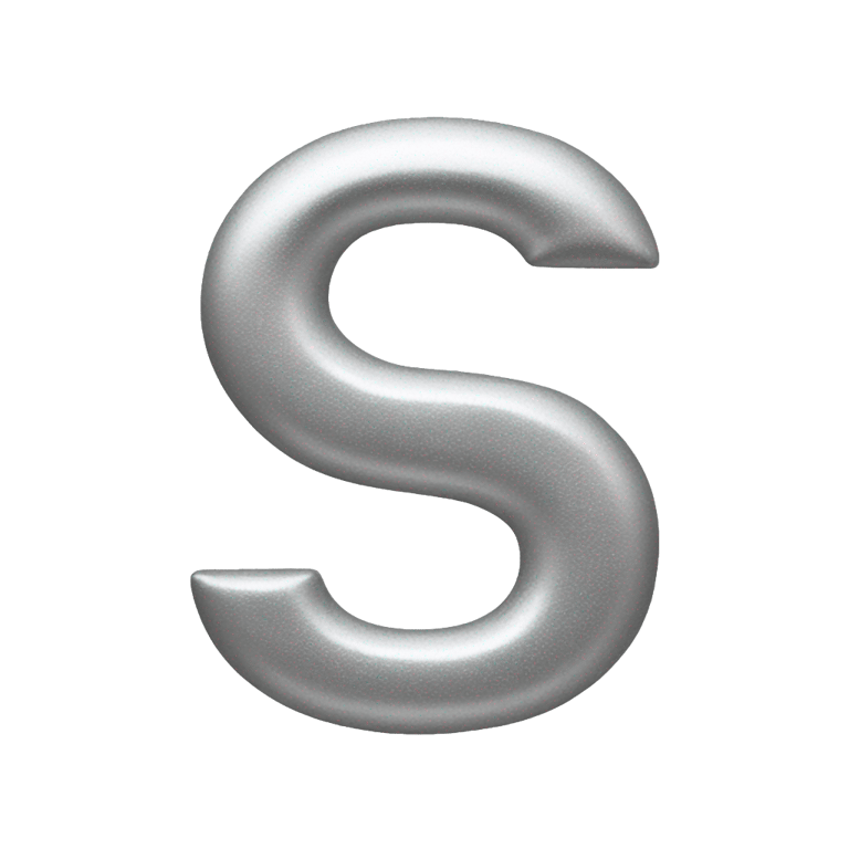 genmoji: Letter s made out of silver paint