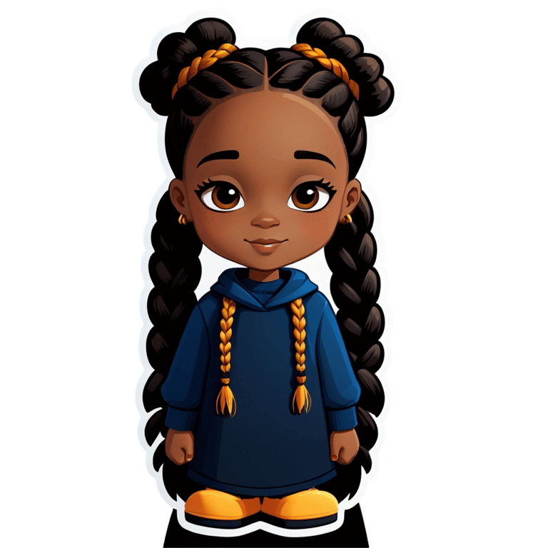 prompt: A black youbg girl woth braids