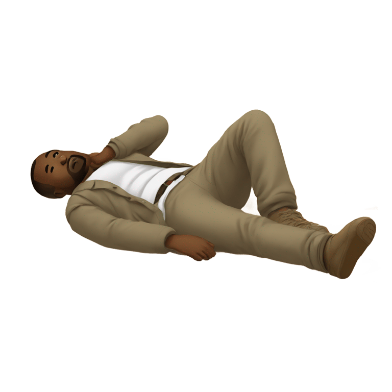 genmoji : Kanye laying on the floor