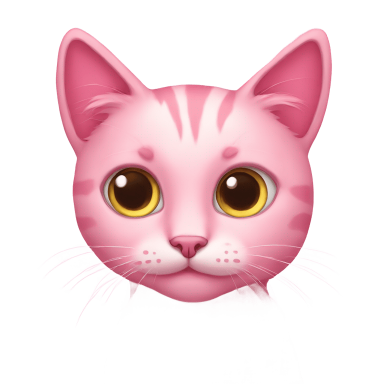 genmoji: pink kitty with big eyes