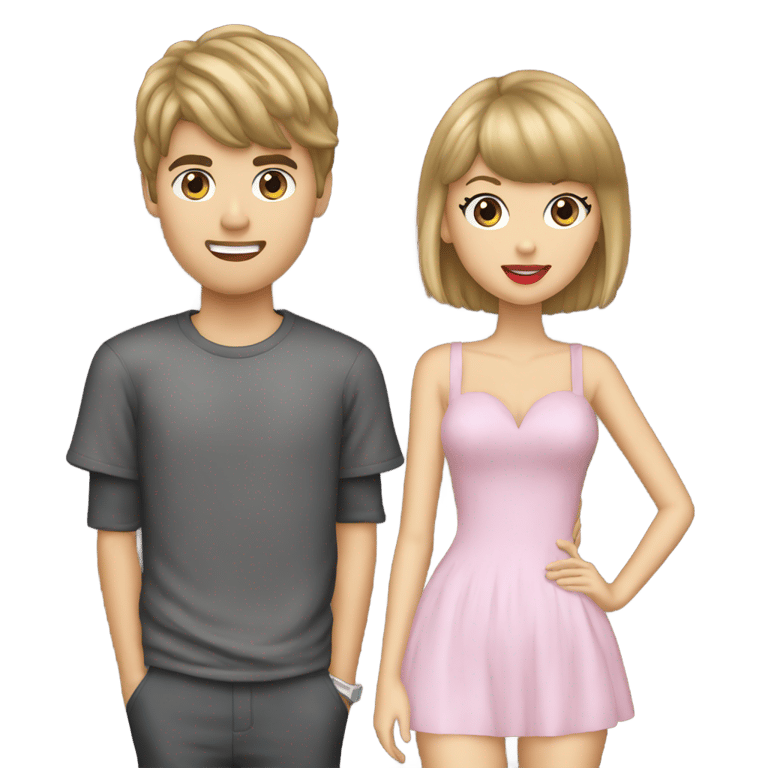 genmoji: Justin Bieber and Taylor Swift