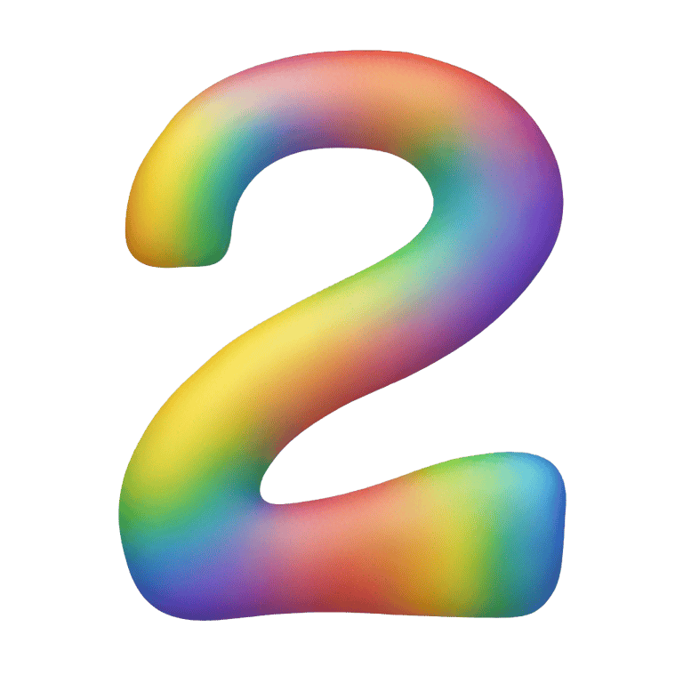 genmoji : Number 7 made out of seven rainbow colors