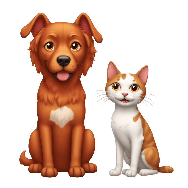 genmoji: red dog with a cat