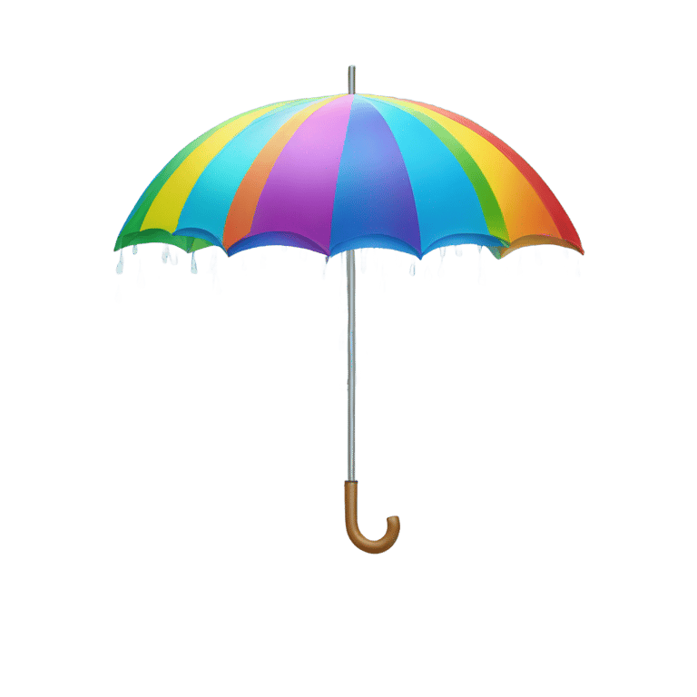 genmoji: Dancing rain bow umbrella