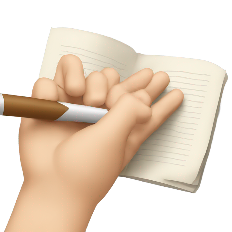 絵文字：書く。手。