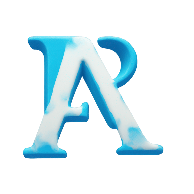 genmoji: Letter a made out of azure paint