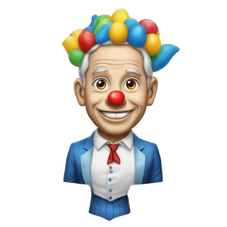 genmoji: netanyahu in a clown outfit