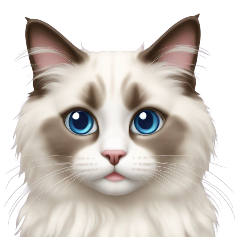 genmoji : Chat Ragdoll avec des cœurs