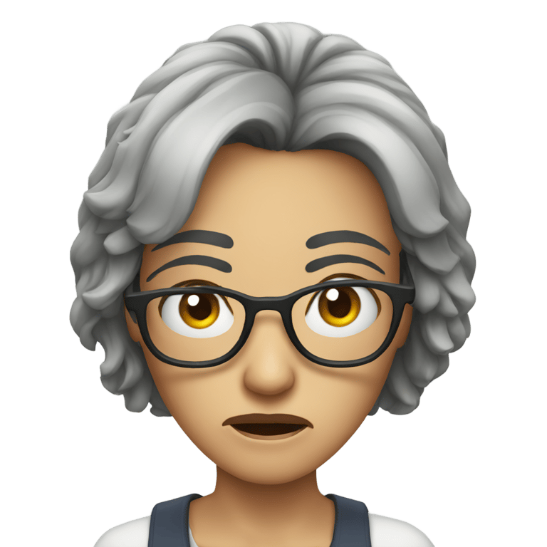 genmoji: angry woman with glasses