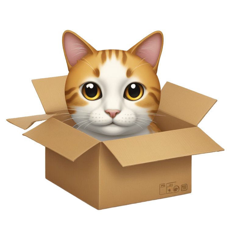 genmoji: carbord box cat