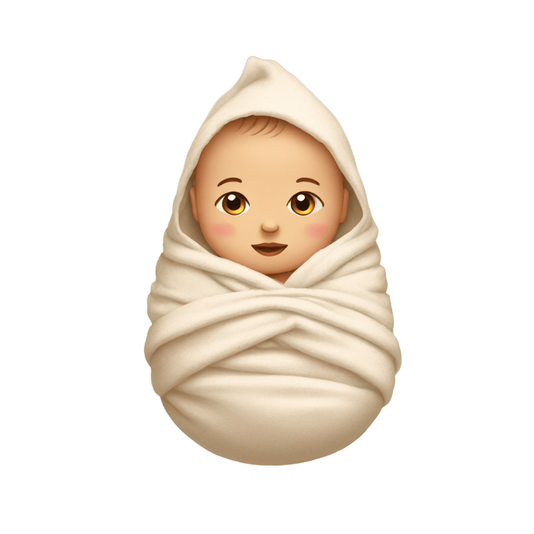 genmoji : un bébé emmailloté