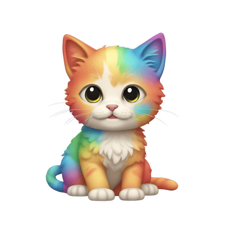 genmoji: A rainbow kitten