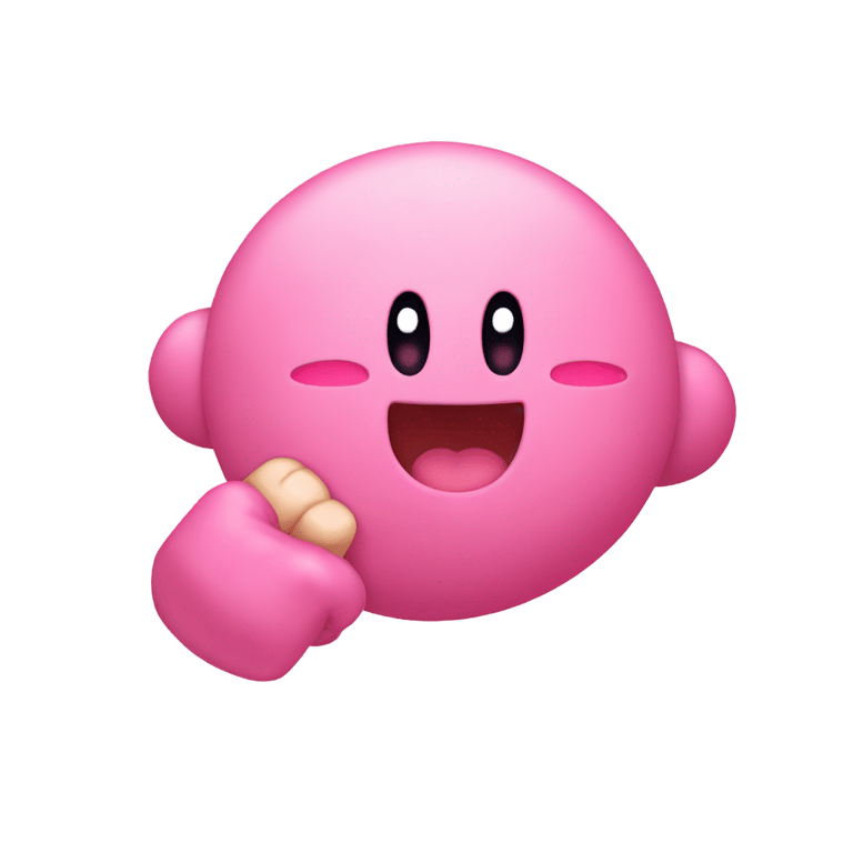 genmoji: Super Kirby be Friends with an 8-Inch Finger 2