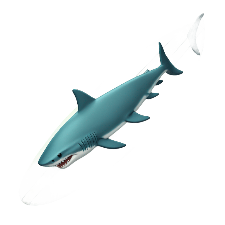 genmoji: Shark on surfboard