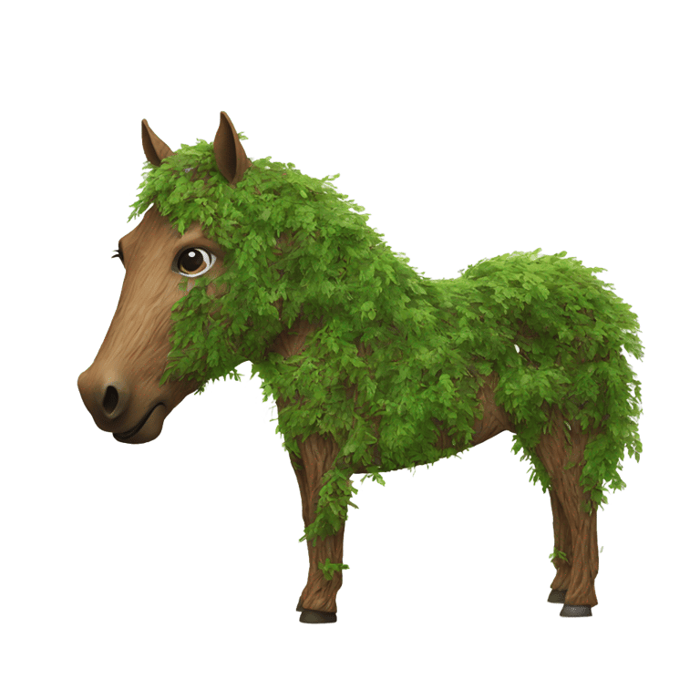 genmoji: Horse made of living branches