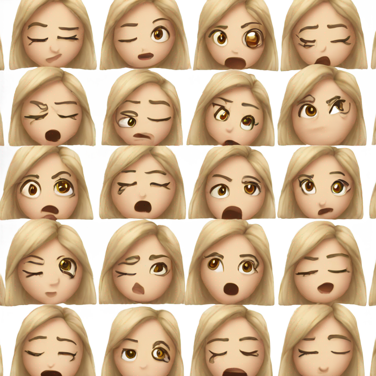 genmoji: a girl facepalm while rolling eyes