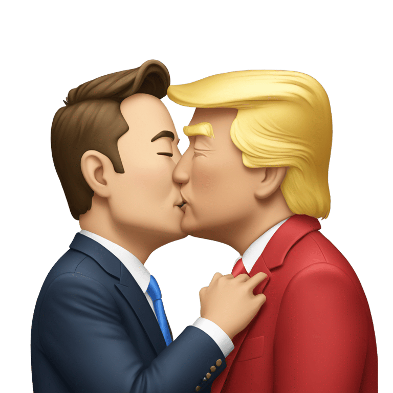 genmoji: Elon Musk kissing Donald Trump